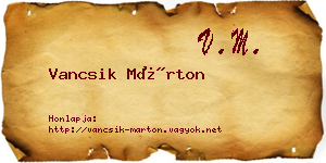 Vancsik Márton névjegykártya