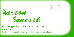 marton vancsik business card